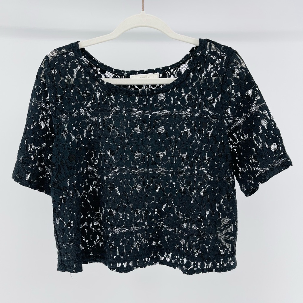 Abercrombie & Fitch Black Lace Crop Top
